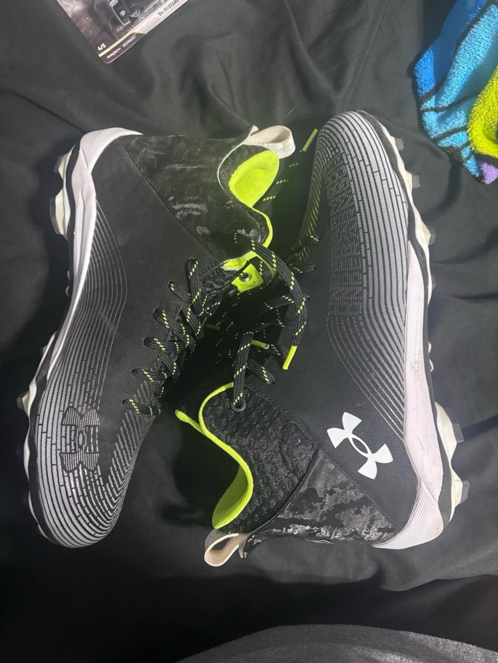 Under Armour Black & Neon Green Kids' Soccer Cleats